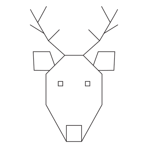 Geometric reindeer head stroke icon 12