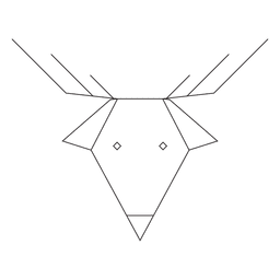 Geometric reindeer head stroke icon 29 PNG Design