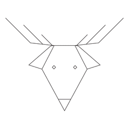 Ícone geométrico de traço na cabeça de rena 29 Desenho PNG