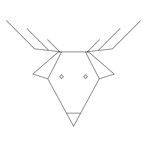 Geometric reindeer head stroke icon 29