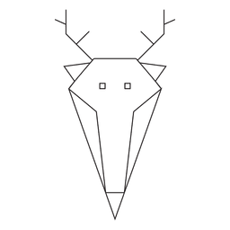 Geometric reindeer head stroke icon 3 PNG Design