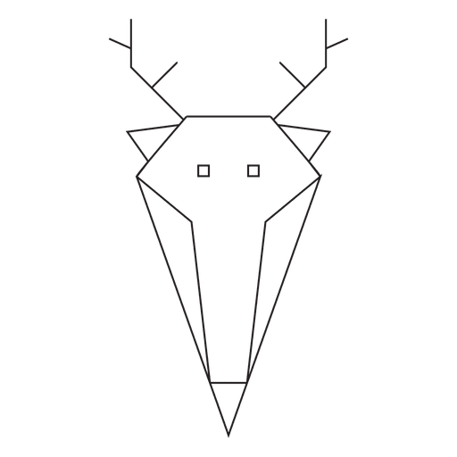 Geometric reindeer head stroke icon 3