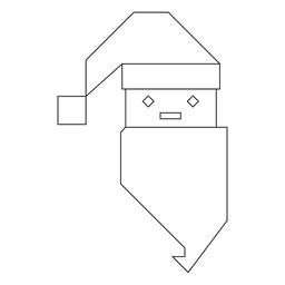 Icono de trazo de cabeza de santa claus geométrica 1 Diseño PNG