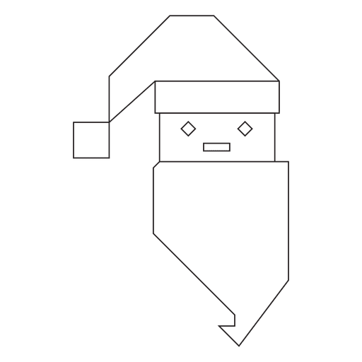 Icono de trazo de cabeza de santa claus geométrica 1 Diseño PNG