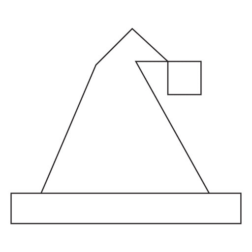 Geometrisches Weihnachtsmannhut-Strichsymbol 8 PNG-Design
