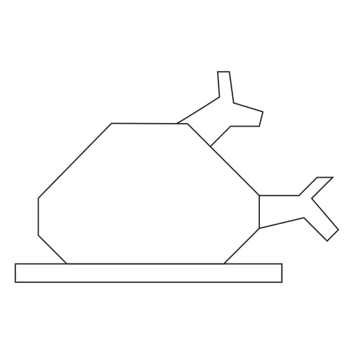 Icono de trazo de pavo geométrico 24 Diseño PNG