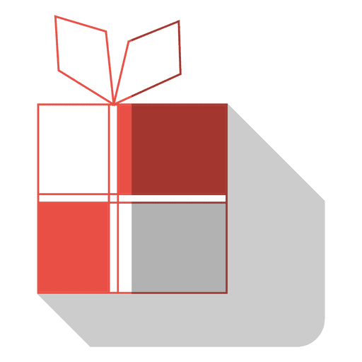 Caja de regalo plana gota icono de sombra 80 Diseño PNG