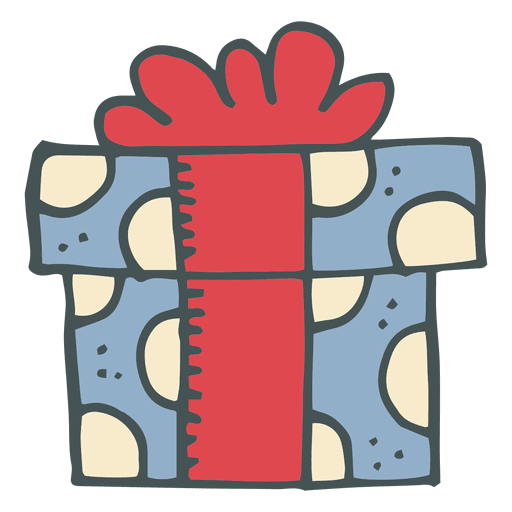 Gift box hand drawn cartoon icon 6 PNG Design