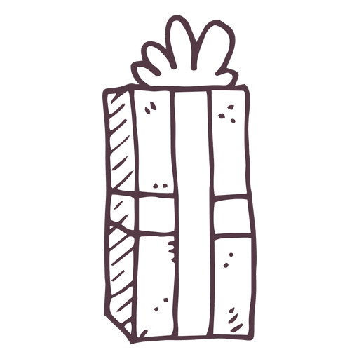 Gift box hand drawn icon 3