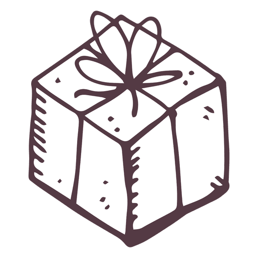 Icono dibujado mano caja de regalo 45 Diseño PNG