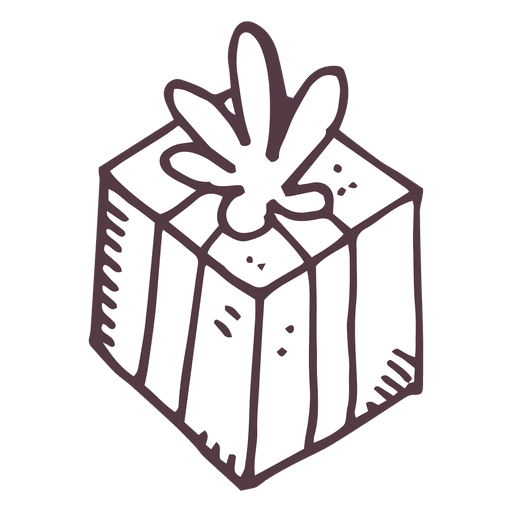 Icono dibujado mano caja regalo 47 Diseño PNG
