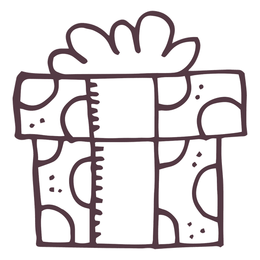 Hand Drawn Gift Box PNG Design