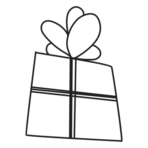 Geschenk gezeichnetes Strichsymbol der Geschenkbox 10 PNG-Design