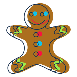 Ícone do desenho animado do homem-biscoito 42 Desenho PNG