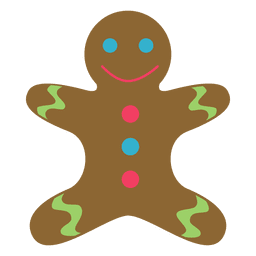 Gingerbread Man Flat Icon 63 PNG & SVG Design For T-Shirts