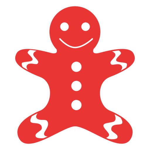Ícone plano do homem-biscoito vermelho 07 Desenho PNG