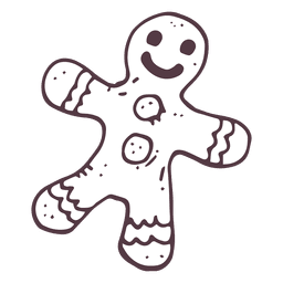 Gingerbread man hand drawn icon 56 Desenho PNG