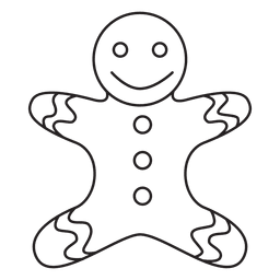 Gingerbread man stroke icon 88 Desenho PNG