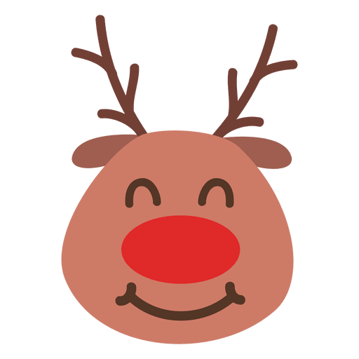 Grin reindeer face emoticon 53 PNG Design