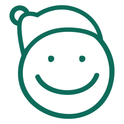 Emoticon sorridente de chapéu de Papai Noel com rosto verde traço 5 Desenho PNG