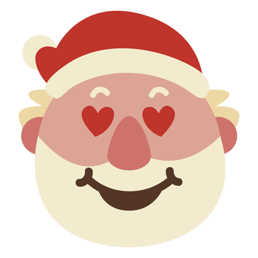 Heart eyes santa claus face emoticon 50 PNG Design