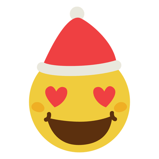 Herz Augen Weihnachtsmann Hut Gesicht Emoticon 12 PNG-Design