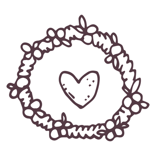 Heart wreath hand drawn icon 51 PNG Design