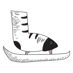 Ícone de mão desenhada de patim no gelo 45 Desenho PNG