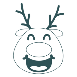 reindeer face clip art black and white