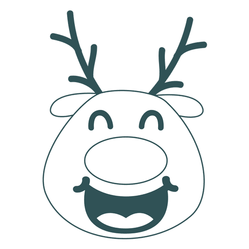 reindeer face clipart black and white