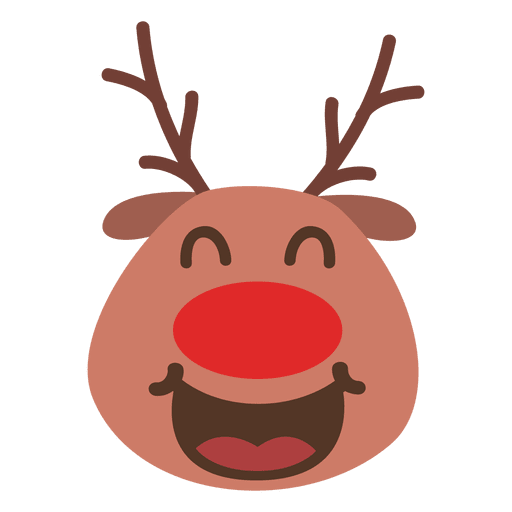 Laugh reindeer face emoticon 55 PNG Design