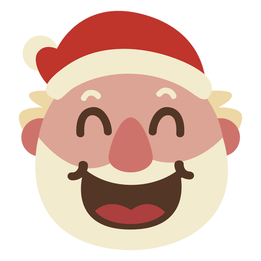 Lachen Weihnachtsmann Gesicht Emoticon 67 PNG-Design