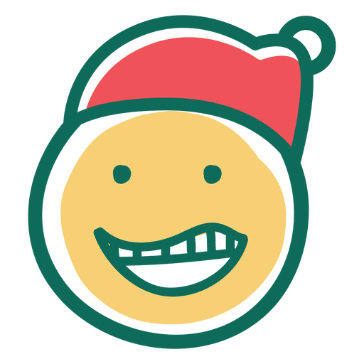 Laugh santa claus hat face emoticon 25