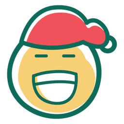 Laugh santa claus hat face emoticon 36 PNG Design