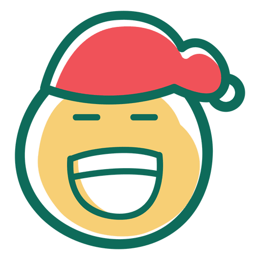 Laugh santa claus hat face emoticon 36