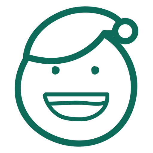 Lachen Santa Claus Hut Gesicht grünen Strich Emoticon 17 PNG-Design