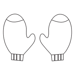 Ícone de traço desenhado à mão de luvas 14 Desenho PNG
