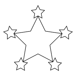 Mehrstern-Strichsymbol 02 PNG-Design