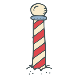 North pole stripe hand drawn cartoon icon 12 PNG Design