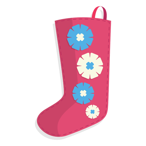 Pink flowers christmas stocking icon 24