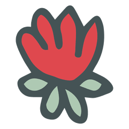 Poinsettia hand drawn cartoon icon 5 PNG Design