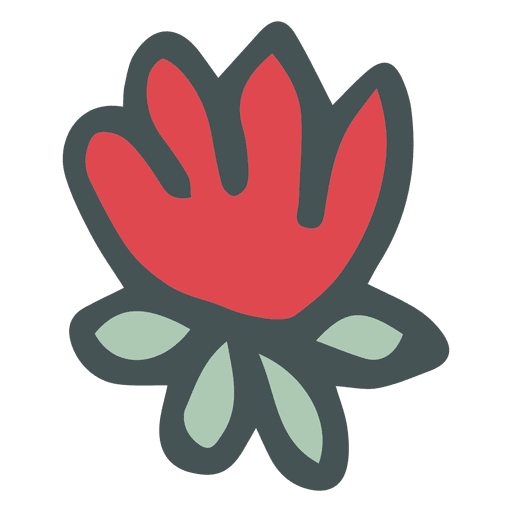Icono de dibujos animados dibujados a mano Poinsettia 5 Diseño PNG