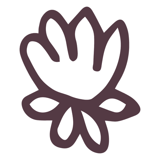 Icono dibujado mano flor de pascua 4 Diseño PNG