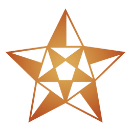 Polygonal star 3d 03 PNG Design