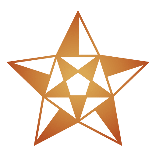 Polygonal star 3d 03 PNG Design