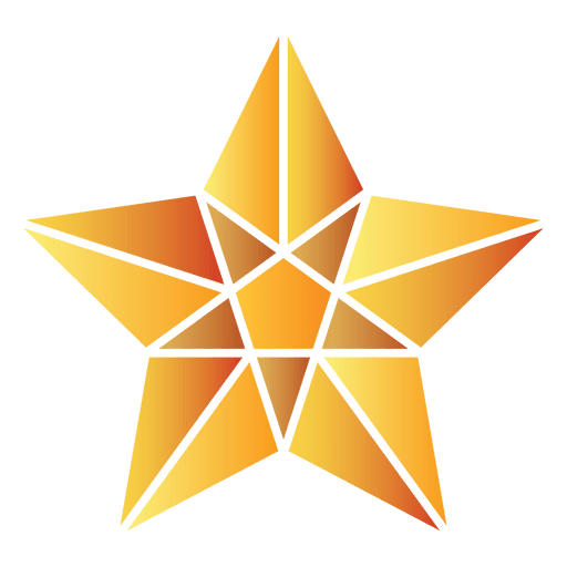 Estrella poligonal 3d 07 Diseño PNG
