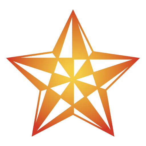 Polygonal star 3d 08 PNG Design