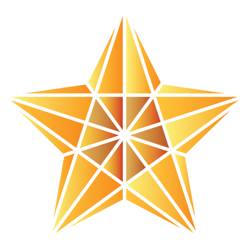 Estrela poligonal 3d 14 Desenho PNG