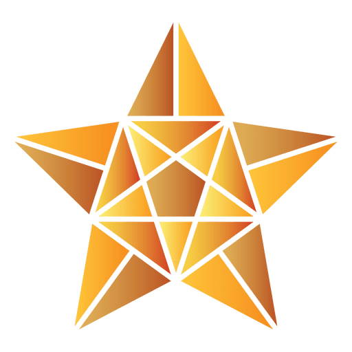 Estrella poligonal 3d 18 Diseño PNG
