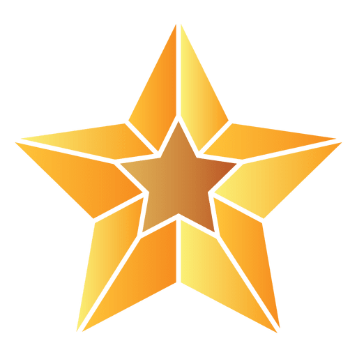 Estrela poligonal 3d 16 Desenho PNG